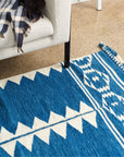 Neel Pure Indigo Handwoven Artisanal Wool Rug