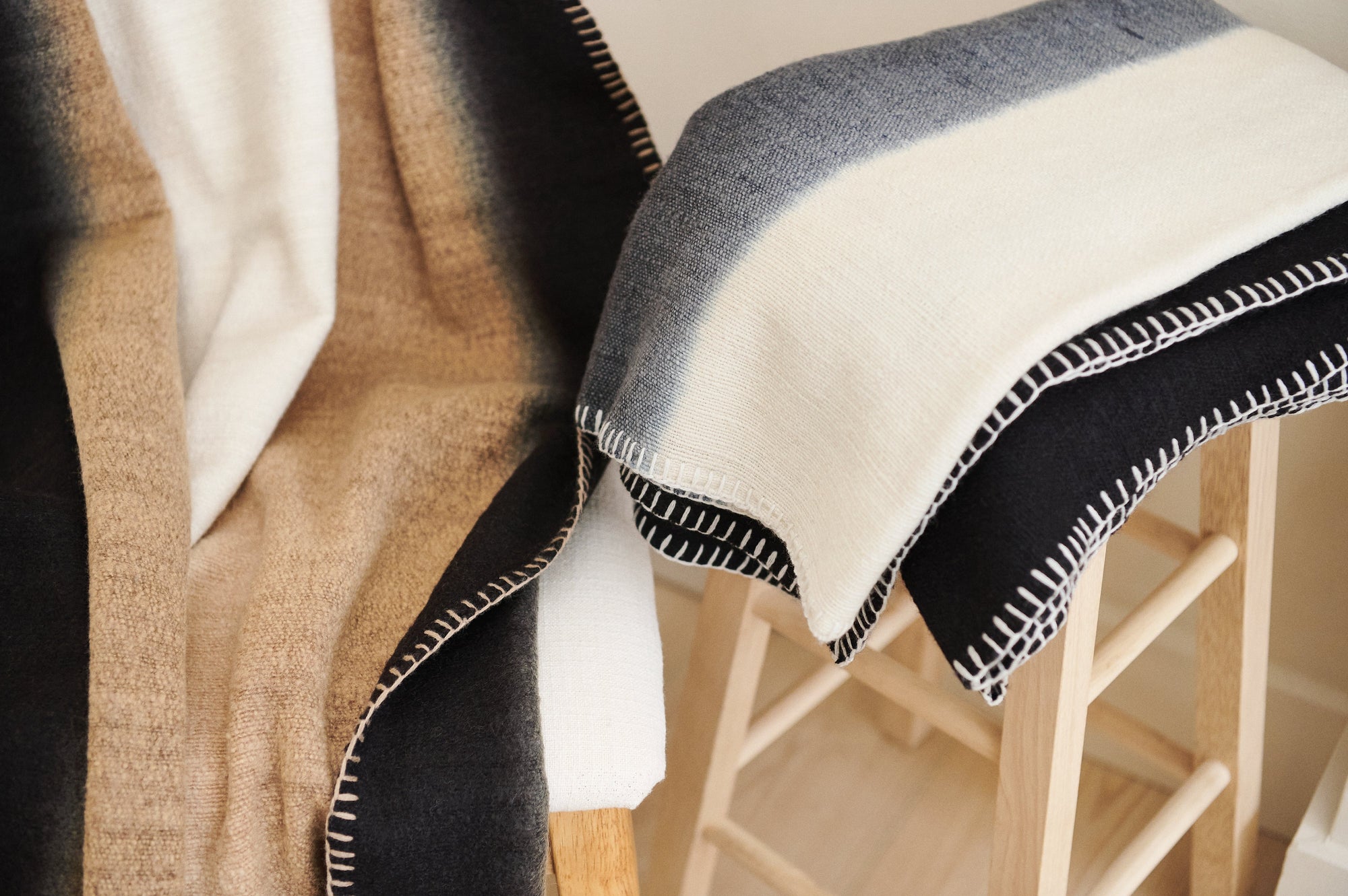Artisan spinning yarn for hand spun merino throws by Studio Variously