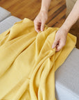 Dandelion Butter Yellow Plush Soft Twill Merino Handwoven Throw
