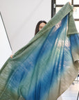 Lake Moss Handwoven Merino Throw Blanket in Serene Shades of Blue Green