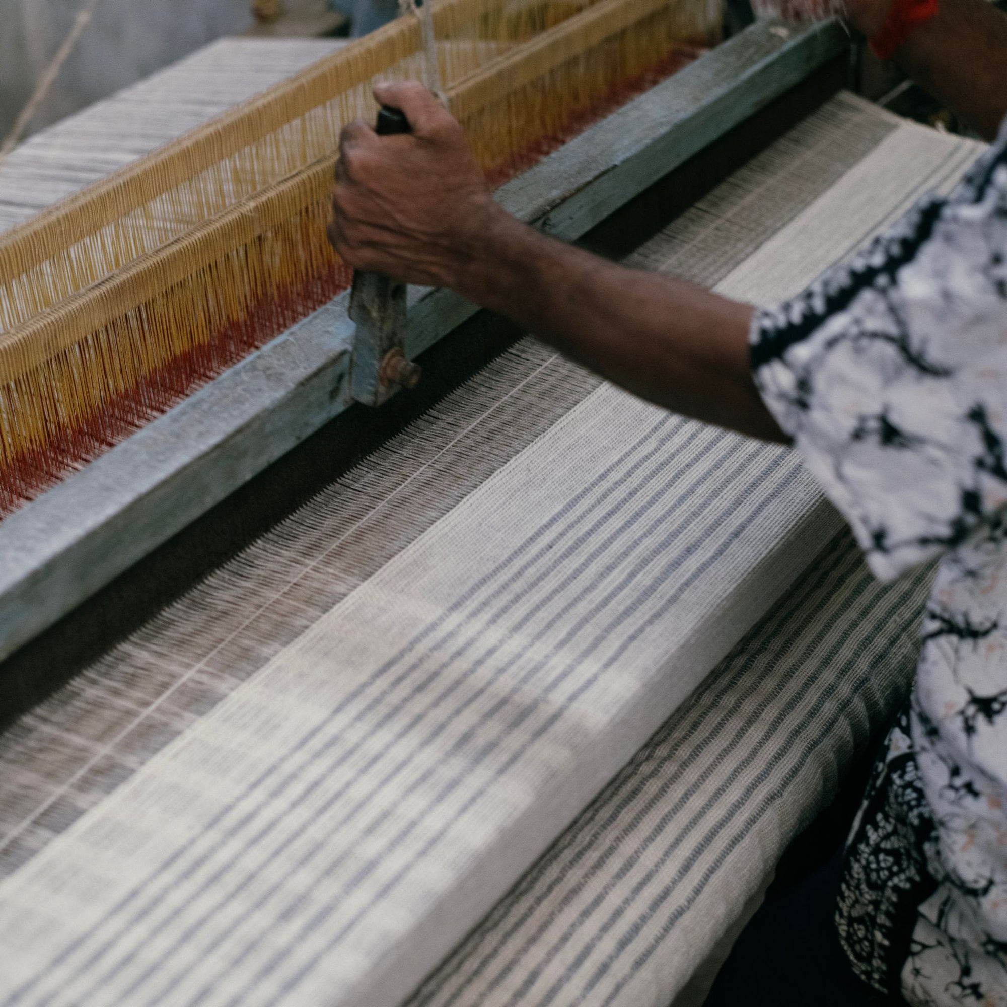 Silica Chalk Off White And Gray Stripes Pattern Soft Handwoven Merino Throw