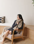 Forest Night Handwoven Neutral Cashmere Merino Scarf