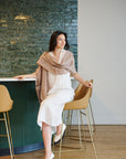 Jute Cream Hand Woven Soft Linen Silk Scarf