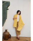 Dandelion Butter Yellow Plush Soft Twill Merino Handwoven Throw