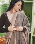 Flo Brown Merino Textured Handloom Throw