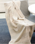 Silica Chalk Off White And Gray Stripes Handwoven Throw
