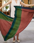Still Garden  Handwoven Throw in Hand Spun Merino in Dusty Pink Green Hues