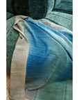 Lake Moss Handwoven Merino Throw Blanket in Serene Shades of Blue Green