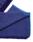 Product Shot of Cobalt Blue Herringbone Plush Soft Merino Handwoven Throw   By Variously  