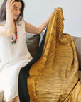Handwoven Topaz Brown Myrtle Drift Merino Throw