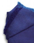 Detail Shot of Cobalt Blue Herringbone Plush Soft Merino Handwoven Throw   By Variously  