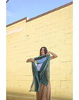 Moss Dark Green Soft Linen Silk Handwoven Artisanal Scarf