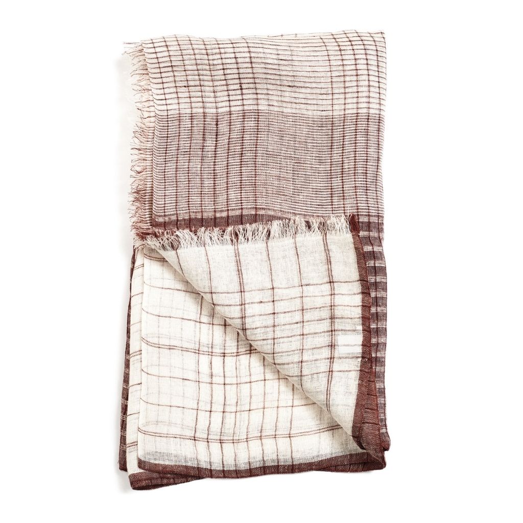 Auro White Handwoven Linen Scarf