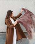Auro Cinnabar Handwoven Earthy Rust Maroon Linen Scarf