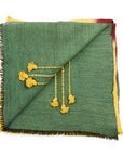 Avocado Multi Color Warm Hues Hand Woven Hand Knotted Textured Merino Throw