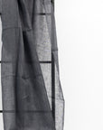 Charcoal Dark Gray Hand Woven Soft Linen Silk Blend Scarf