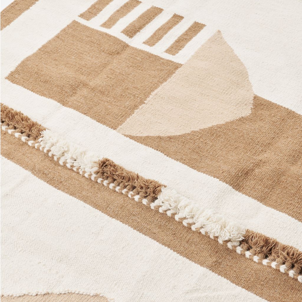 Dyoon Abstract Pattern Handwoven Artisanal Wool Rug