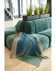 Lake Moss Handwoven Merino Throw Blanket in Serene Shades of Blue Green