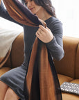 Iris Brown Cashmere Merino Handwoven Scarf