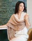 Jute Cream Hand Woven Soft Linen Silk Scarf