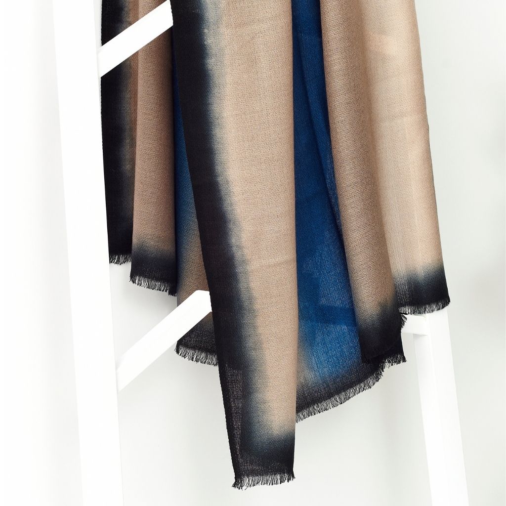 Iris Prussian Blue Cashmere Merino Handwoven Scar