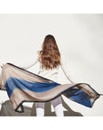 Iris Prussian Blue Cashmere Merino Handwoven Scar