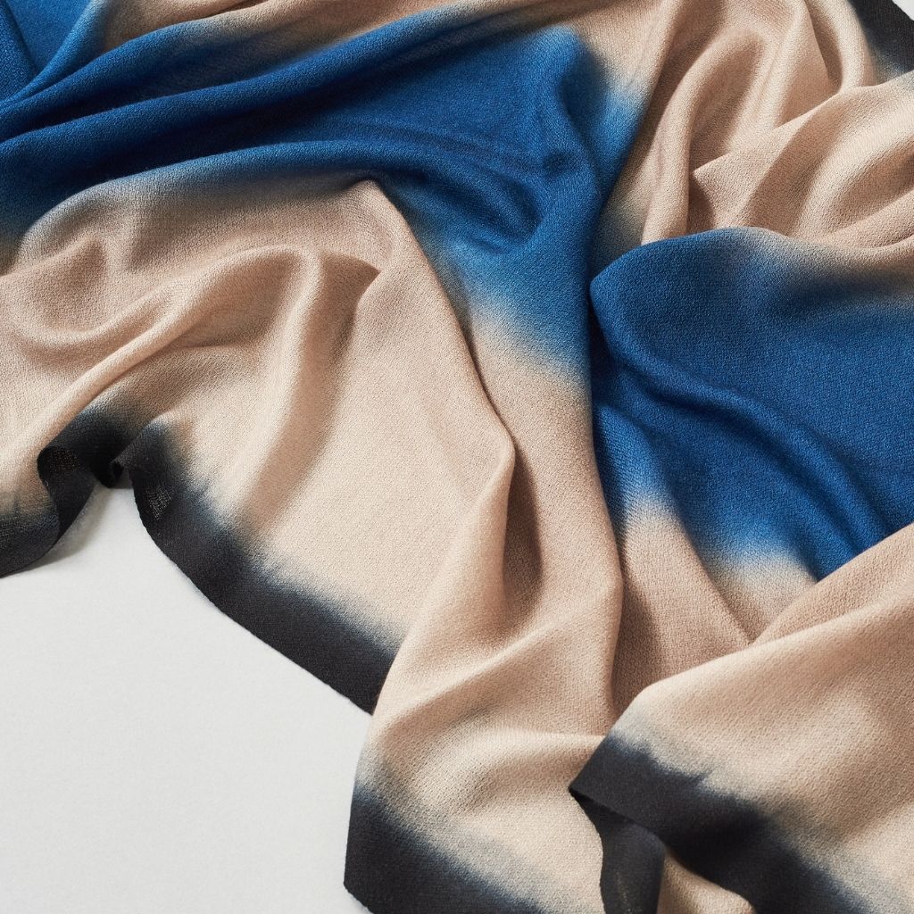 Iris Prussian Blue Cashmere Merino Handwoven Scar