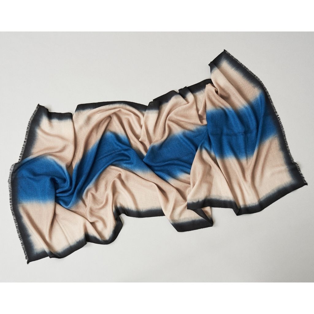 Iris Prussian Blue Cashmere Merino Handwoven Scar