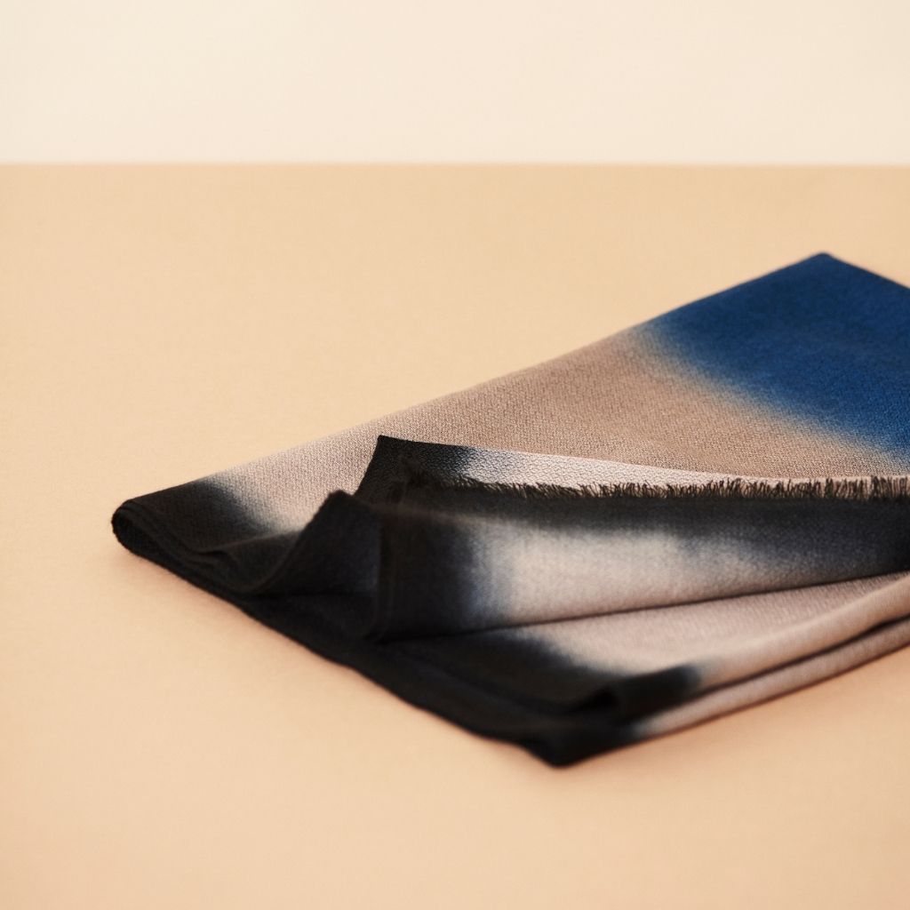 Iris Prussian Blue Cashmere Merino Handwoven Scar