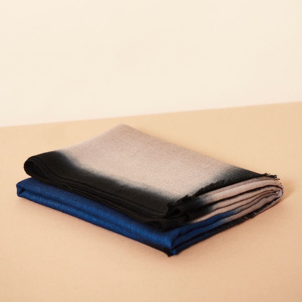 Iris Prussian Blue Cashmere Merino Handwoven Scar