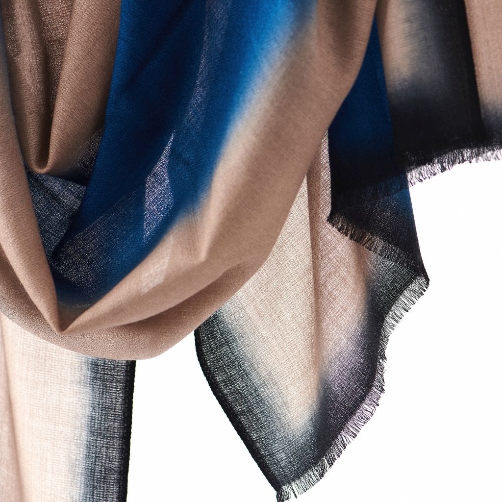 Iris Prussian Blue Cashmere Merino Handwoven Scar