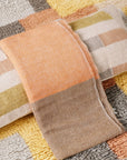 Chestnut Orange Cream Brown Color Block Handwoven Soft Merino Throw