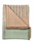 Salvia Green Brown Handwoven Merino Queen Size Bedspread