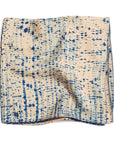 Tesu Indigo Gold Silk Scarf In Modern Artisanal Shibori Print