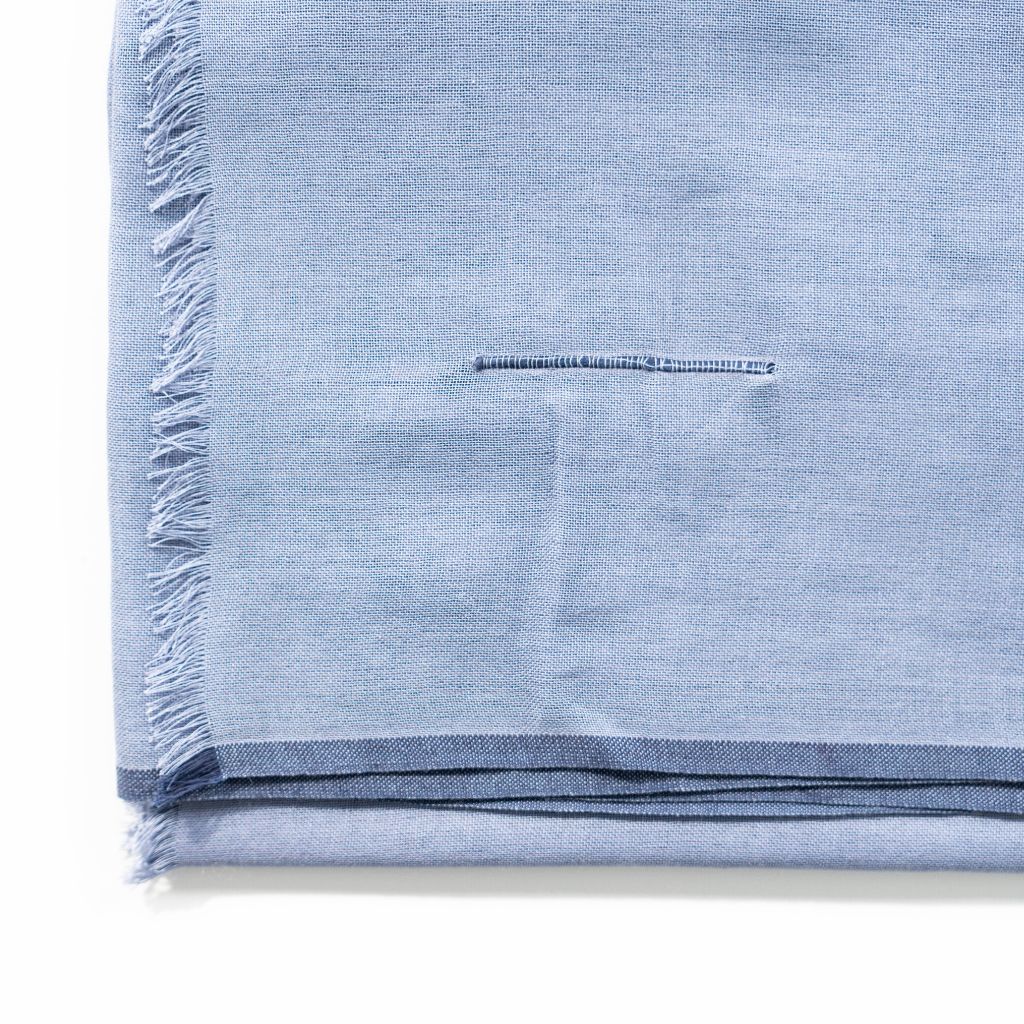 Baltic Mist Handwoven Hand Knotted Soft Cotton Scarf Calming Blues