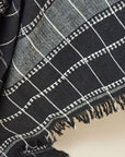 Charco Black Checks Pattern Handwoven Organic Cotton Throw
