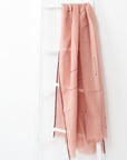 Clay Mist Handwoven Hand Knotted Soft Cotton Scarf In Neutral Color