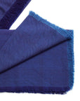 Product Shot of Cobalt Blue Herringbone Plush Soft Merino Handwoven Throw   By Variously  
