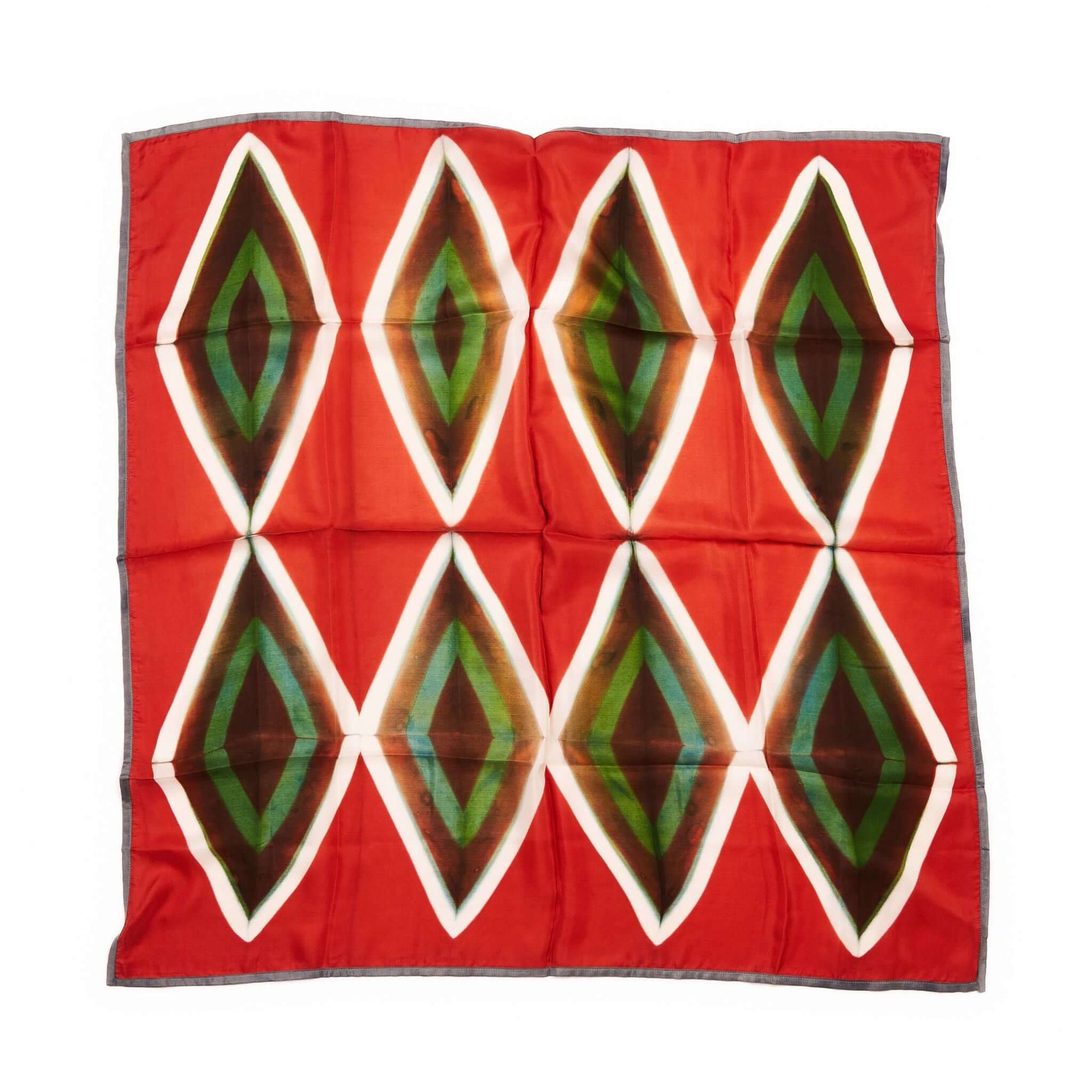 Fawn Square Silk Artisanal Scarf In Multicolor Hand Crafted Shibori Print