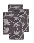 Folio Black Handcrafted Shibori Print Cotton Table Napkins ( set of 4 ) on a white background.