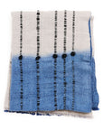 Hand Knotted Merino Textured Mari Throw Blanket in Blue Gray with serene colors and tactile textures.