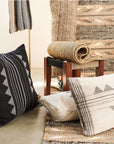 Uneven Arrows Hand Woven Wool Jute Rug In Earthy Hues