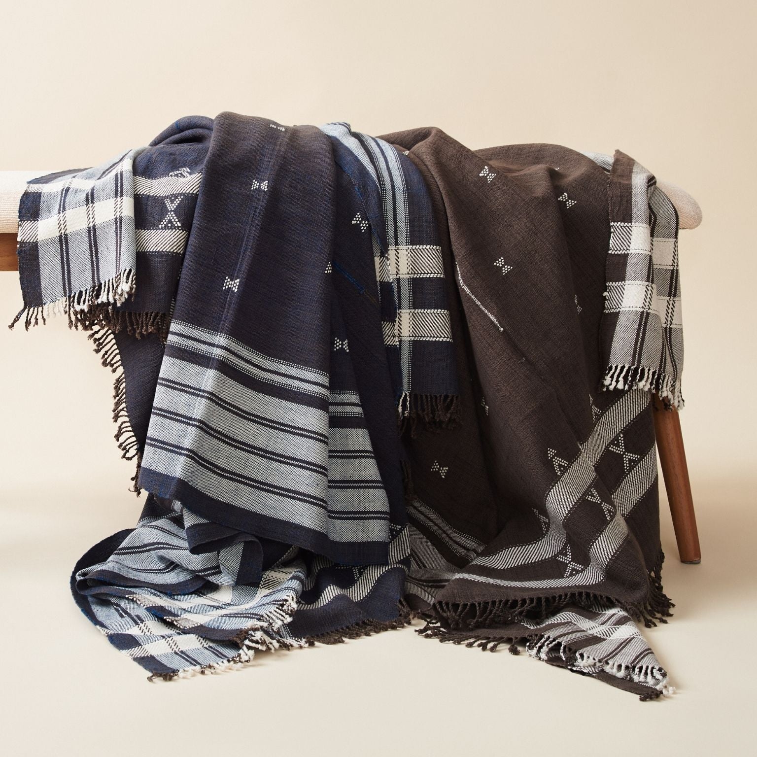 Indie Indigo Handwoven Organic Cotton Throw