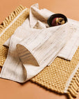 Kora Off White Peace Silk Handloom Napkin ( set of 4 )