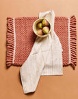 Kora Off White Peace Silk Handloom Napkin ( set of 4 )