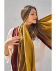 Marigold Merino Ombre Handloom Throw / Blanket Scarf