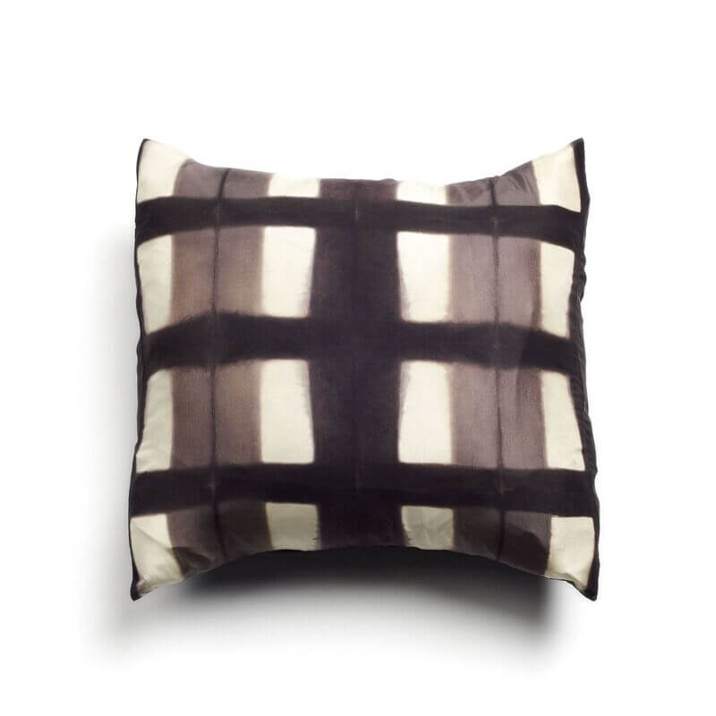 Melo Black Handcrafted Shibori Print Mulberry Silk Pillow