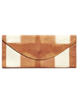 Melo Gold Mulberry Silk Shibori Hand Crafted Envelope Pouch featuring a stylish design in earthy tones.