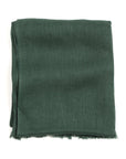 Moss Dark Green Soft Linen Silk Handwoven Modern Artisanal Scarf