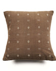 Nira Ochre Hand Spun Organic Cotton Handloom Pillow featuring a textured design with undyed yarns.